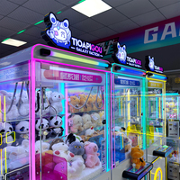 Machine à griffes à peluches d'arcade à monnayeur, à choix de couleurs multiples, économique, avec construction métallique, garantie 1 an