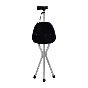 Zhan Cheng Cane <b>Stool</b> Stainless Steel 5-Level <b>Height</b> <b>Adjustable</b> For Elderly Walking Aid Lightweight Folding Chair - Product Image 2
