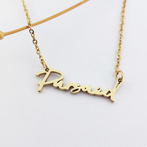 Collier avec lettre 316L, cadeau d'amour, cadeau d'adoption, bijoux d'affirmation, mots d'affirmation, cadeau de baptême, bijoux chrétiens - Product Image 6