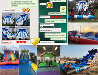 Toboggan aquatique gonflable en PVC robuste avec piscine, combo château gonflable commercial, parc aquatique pour enfants, divertissement en plein air