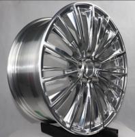 Jante en alliage multi-rayons 5 trous de 18 à 22 pouces, finition argentée polie, jante de voiture en aluminium, PCD ET personnalisé