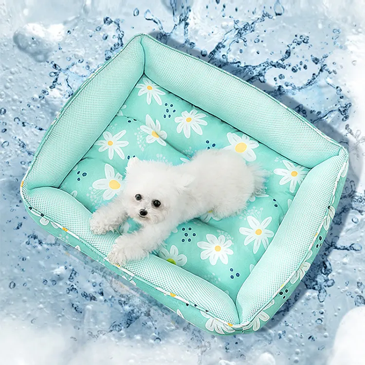 Tapete de refrigeração para animais de estimação, tapete almofada de seda gelo para cães e gatos