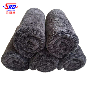 Serviette en microfibre bleue grise à poils longs pour le séchage de la voiture, vente en gros - Product Image 5