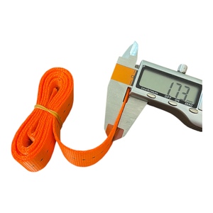 Sangle de fixation robuste en polyester rayé orange de 25 mm, capacité de 950 kg, finition brillante, pour le transport de marchandises - Product Image 1