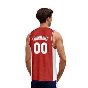 <span class=keywords><strong>Camiseta</strong></span> de <span class=keywords><strong>Baloncesto</strong></span> Unisex Personalizada al por Mayor con la Bandera de Canadá en Rojo, Sublimada, Transpirable, de Secado Rápido, sin Mangas, de Malla, para Entrenamiento - Product Image 3