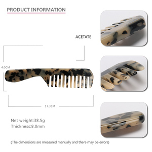 Peignes en acétate de cellulose haut de gamme personnalisés, épaisseur 8 mm, uniquement polissage, sans peinture, pour coiffure à domicile, pour femmes - Product Image 2