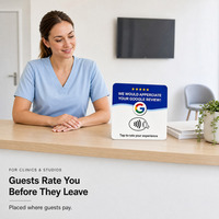 Support de table en acrylique pour carte de commentaires NFC avec logo personnalisé, pour affichage de la rétroaction des clients en magasin de détail