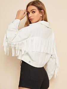 Wholesale Hiking White Fringe Mrs Personalised Pearl Denim Nashville Bachelorette Party Custom <b>Wedding</b> <b>Jackets</b> Wifey Bride - Product Image 4