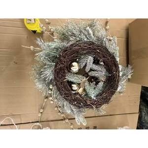 Db 20 Inch Pvc Christmas <b>Wreath</b> With Warm Lights Indoor Door <b>Decor</b> For Front And Party Traditional Style - Product Image 3