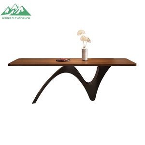 Tavolo da Pranzo Vintage Francese Wayon <span class=keywords><strong>in</strong></span> Noce Nero, <span class=keywords><strong>Scrivania</strong></span> Rettangolare <span class=keywords><strong>in</strong></span> <span class=keywords><strong>Legno</strong></span> <span class=keywords><strong>Massello</strong></span> e Tavolino da Tè per Piccoli Appartamenti - Product Image 5