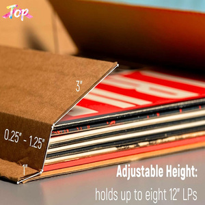 <span class=keywords><strong>Caja</strong></span> Plana <span class=keywords><strong>de</strong></span> Cartón Corrugado Rígido Ecológico para Álbumes <span class=keywords><strong>de</strong></span> Música DJ, Almacenamiento <span class=keywords><strong>de</strong></span> Discos <span class=keywords><strong>de</strong></span> Vinilo LP <span class=keywords><strong>de</strong></span> 12 Pulgadas con Asa, Impresión Offset - Product Image 3
