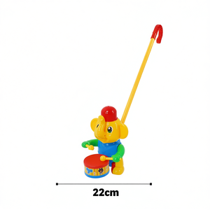 Juguete de Elefante de Plástico para Arrastrar con Tambor, 22 cm, Andador Musical para Niños - Product Image 2