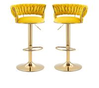 Tabourets de bar à dossier souple avec structure métallique, réglables en hauteur. Convient à la fois à un usage domestique et commercial.