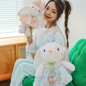 Bộ đồ chơi sang trọng Thỏ Mặc Hoa-Thỏ nhồi bông đáng yêu với cung lớn và trang phục hoa văn đồ chơi sang trọng - Product Image 6