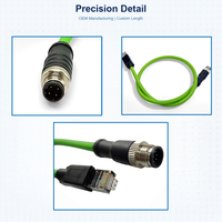 Câble industriel blindé Cat5e SFTP M12 D-Coded 4 broches mâle droit vers RJ45 pour réseau de capteurs Fieldbus
