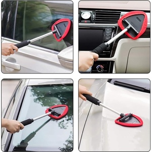 Adecuado para automóviles, sedanes, camiones, vehículos recreativos, ventanas domésticas, mangos extensibles y 2 kits de cepillos de limpieza de ventanas con almohadillas de fibra. - Product Image 4