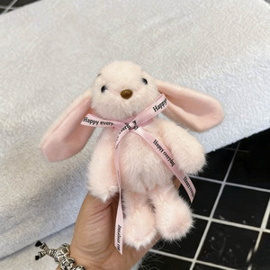 Cute Soft Plush Doll <b>Small</b> Ornament Pendant Long Ear Rabbit Keychains Student School <b>Bag</b> Accessory Claw Machine Wholesale - Product Image 5