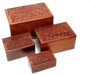 HOT SALE WOODEN HANDICRAFTS CARVED PET ASH URN /HOT SALE PAWS PRINT PET ASH CREMATION URNS