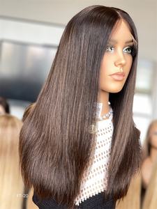 Cheveux timides Personnaliser HD Lace Top Perruque Juive Super Légère Couche Cheveux Européens Casher Perruques pour Femmes Soie Droite - Product Image 3