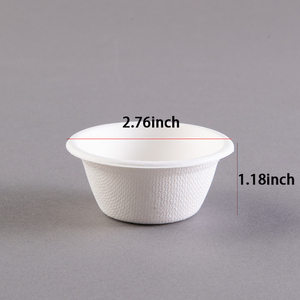 Taza de salsa de caña de azúcar compostable 100% de 2oz, tazas pequeñas desechables para salsa de bagazo, taza para salsa de caña de azúcar - Product Image 1