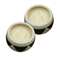 Bougie en céramique en terre cuite, pot Duke décoratif texturé, mélange de cire de palme parfumée, décoration personnalisée pour la maison, forme ovale, Nouvel An, mariage