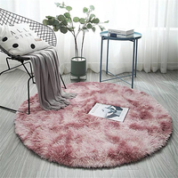 Tapis Rond Tie - Dye Salon Table Basse Couverture Chambre Chevet Faux Moelleux Tapis Faux Fourrure Tapis Rond