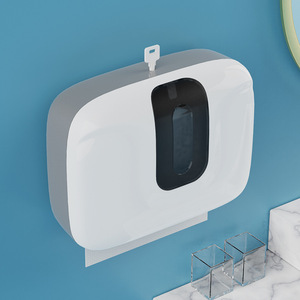 Wall Mounted <b>Paper</b> Towel Dispenser Rectangular No Drilling Required For Bathroom <b>Kitchen</b> Use ABS Material - Product Image 1