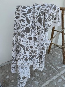 Luxury Suzani Cotton <b>Quilt</b> Hand Embroidered <b>Bedspread</b> Sofa Blanket Elegant Boho Home Decoration - Product Image 1