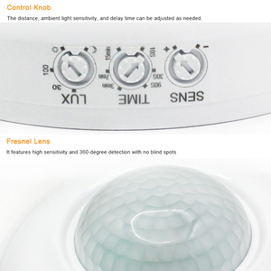 ติดตั้งง่าย AC100-240V ไฟเพดานอินฟราเรดปรับได้ 360 องศา พร้อมเซ็นเซอร์ตรวจจับความเคลื่อนไหว PIR สำหรับทางเดินและห้องนอน - Product Image 6