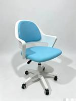 Chaise de bureau pivotante en maille intégrale avec roulettes, tissu gris, style contemporain, pour bureau et étude