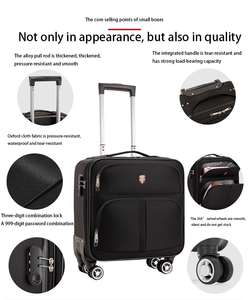 लेदर में मिनी पासवर्ड केबिन सप्ताहांत यात्रा ट्रॉली सूटकेस में टेसा लॉक के साथ चमड़े का हुआ मामला - Product Image 3