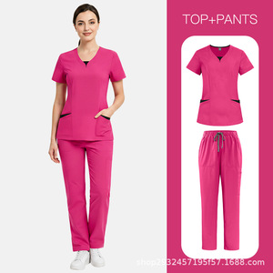 42337 Ensembles de tenues médicales personnalisées en Spandex et Soie, Blouses médicales extensibles pour femme - Product Image 1