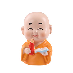 Weij พระเล็กๆ<span class=keywords><strong>น้อย</strong></span>ๆแบบเซน4ชิ้นแนวซุกซนอุปกรณ์ตกแต่งโต๊ะรถมือใหม่ - Product Image 5