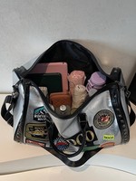 Sac de voyage rétro B4003 grande capacité pour trajets courts, voyages d'affaires, trajets quotidiens, rangement élégant pour équipement de fitness, avec fermeture éclair pour moto