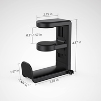 Support de casque en silicone à clipser sur bureau, réglable, rotatif à 360 degrés, avec rangement intégré
