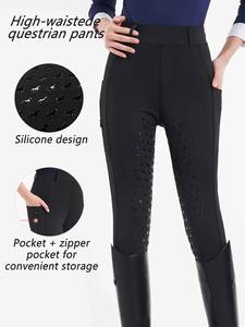 بنمط مخصص للنساء الشتاء الحراري السميك الصوف ركوب الخيل بنطال سيليكون مضاد للانزلاق البطن مخصر الفروسية المؤخرات - Product Image 3