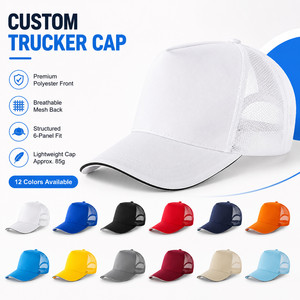 Casquette de camionneur personnalisée à 5 panneaux, dos en maille, réglable, respirante, imperméable, en polyester, unisexe, décontractée, pour l'extérieur, 12 couleurs - Product Image 1