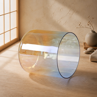 Bol chantant en quartz d'alchimie pur à 99,99 %, professionnel, 440 Hz/432 Hz, dégradé bleu/jaune, pour la thérapie sonore par vibration