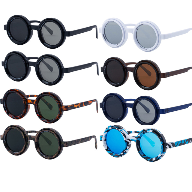 Dimming Men Trendy Punk Round Sun Glasses UV400 Outdoor Shades Fishing Filter Eyewear Polarized Round Sunglass ND9 Ajustable