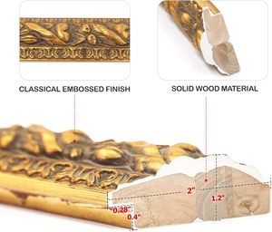 Yukmin khung gỗ Canvas Tranh sơn dầu vàng nghệ thuật in Antique trang trí công phu hình ảnh khung cho phong cảnh chân dung tường trang trí nội thất - Product Image 3