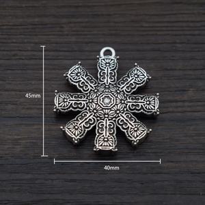 チベットマンダラペンダントロータスチャームネックレスジオメトリスピリチュアルお守り宗教ジュエリー - Product Image 3