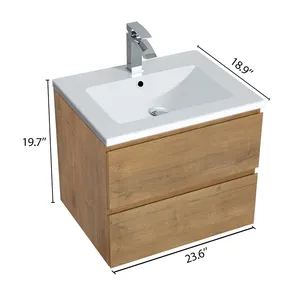 סגנון אירופאי מודרני צף אמבטיה כיור כפול סטים ארון אמבטיה עם כיור