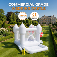 Château gonflable de mariage de qualité commerciale DFRL, toboggan gonflable blanc, certifié EN14960, PVC, 13x13x10 pieds, garantie de 3 ans, >400 kg