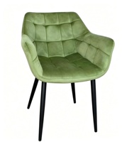 Chaise de salle à manger en velours rembourrée avec coutures quadrillées pour salle à manger, café, hôtel (vente en gros)