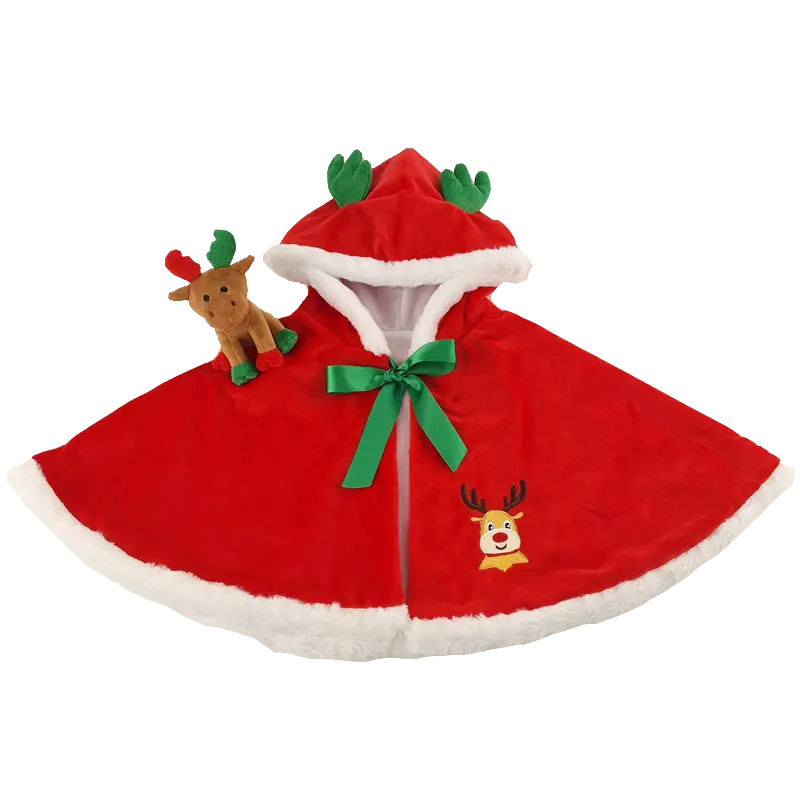 Capa personalizada para niños, ropa de Navidad, capa roja, fábrica al por mayor