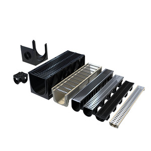 Caniveau de drainage linéaire B125 avec grille en <span class=keywords><strong>fonte</strong></span> ID200, système de drainage par tranchée 250x500x25mm avec couvercle - Product Image 5