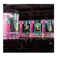 Canevas de projection holographique transparent 3D interactif comme toile de fond holographique exposition d'événement scène de musée/restaurant/mariage