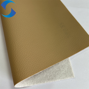 Cuir synthétique vegan gaufré <span class=keywords><strong>pour</strong></span> meubles, <span class=keywords><strong>tissu</strong></span> en cuir PVC anti-rayures <span class=keywords><strong>pour</strong></span> canapé, chaise, écologique, couleur jaune - Product Image 4
