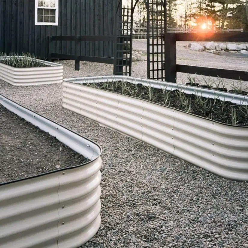 Metalen Modulair Verhoogd Tuinbed Buiten Grote Plantenbak Gegalvaniseerd Staal