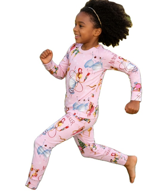 2026 Hot Selling Personality Simple Autumn/Winter Girls 2 PC Round Neck Pajamas Set Lightweight Home Casual Girls Pajamas